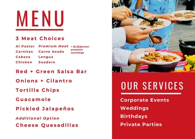Event menu back