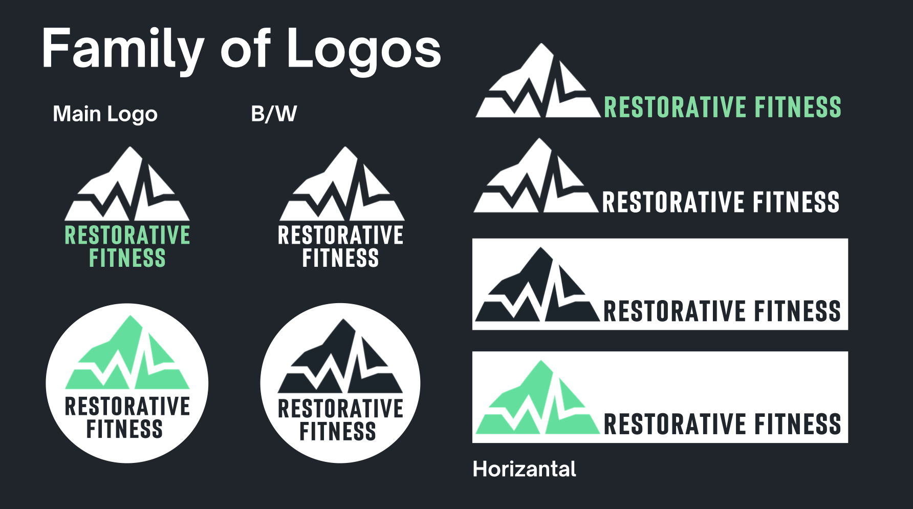 Restorative Fitness logo family