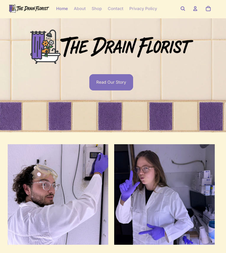 The Drain Florist website